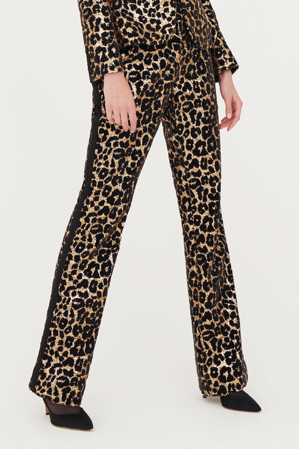 Pantaloni smoking leopardati