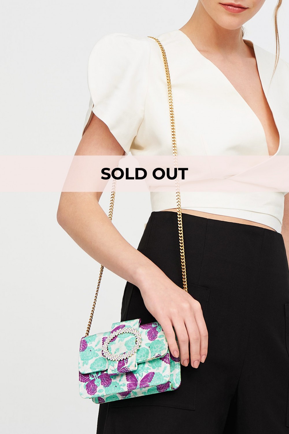 Clutch gioiello con farfalle