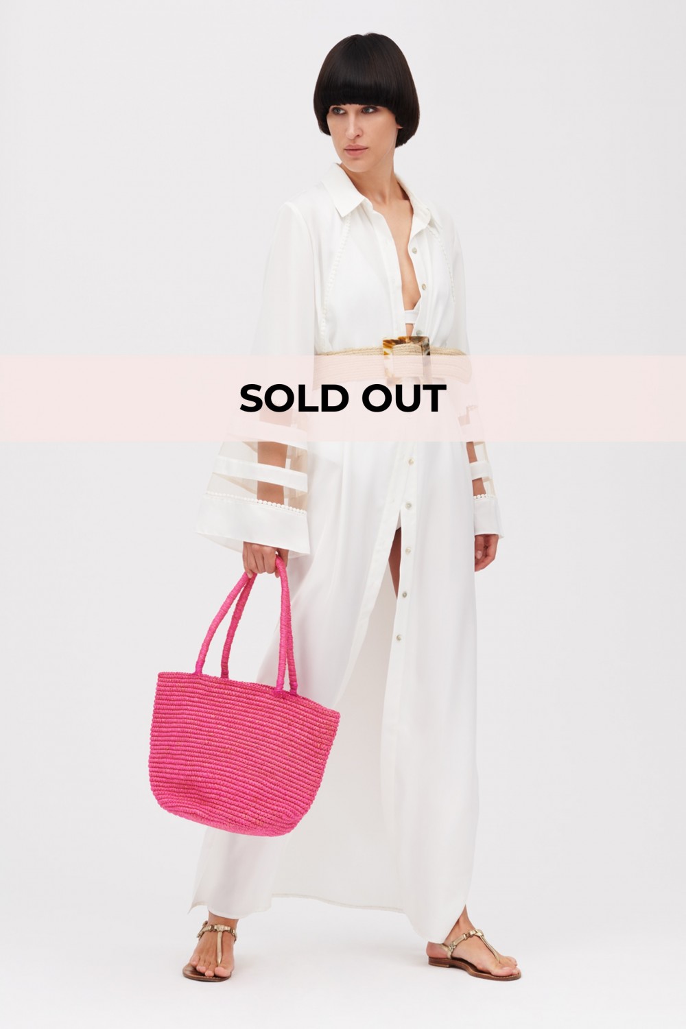 Borsa in paglia fucsia