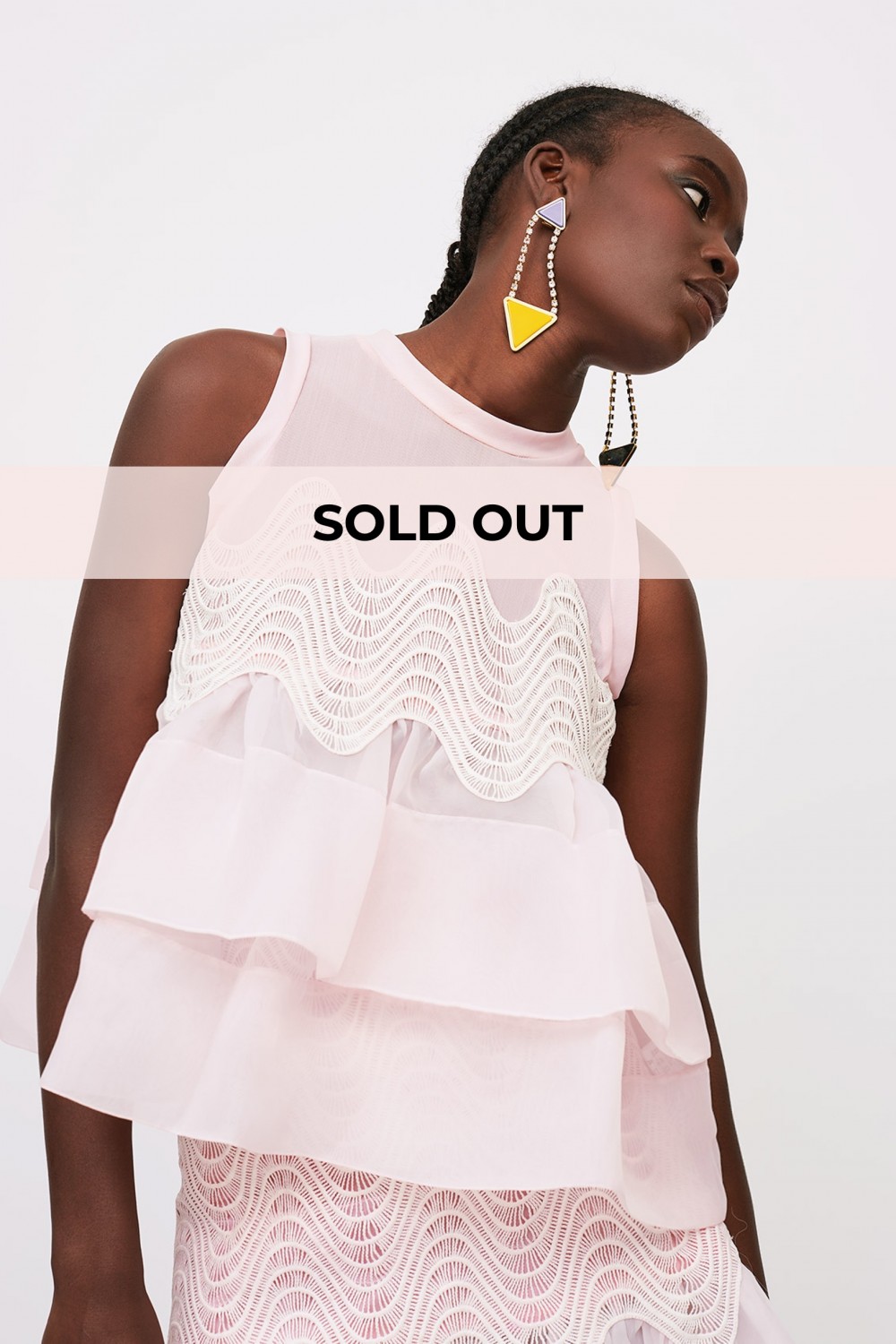 Top in organza rosa