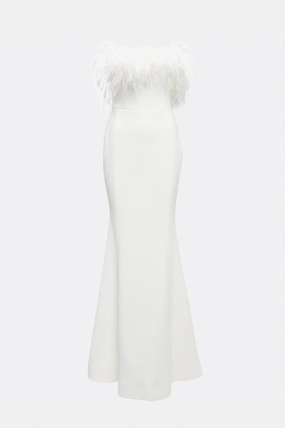 Abito bustier piume