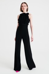 Drexcode - Jumpsuit nera in crepes con rouches - Kathy Heyndels - Vendita - 2