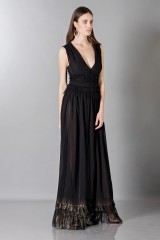 Drexcode - Vestito nero lungo con scollo a V - Alberta Ferretti - Vendita - 4