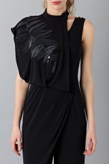 Drexcode - Jumpsuit nera con collo asimmetrico - Vionnet - Vendita - 4