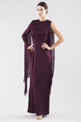 Drexcode - Abito monospalla burgundy con frange - Emilio Pucci - Vendita - 4