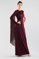 Drexcode - Abito monospalla burgundy con frange - Emilio Pucci - Vendita - 5