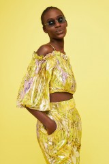 Drexcode - Crop-top lurex lime - Hayley Menzies - Noleggio - 3