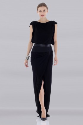 Abito lungo con inserto in pelle - Vionnet - Vendita Drexcode - 1