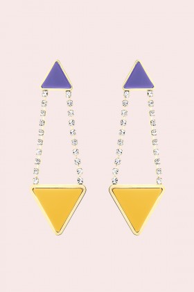 Orecchini triangolo in strass e resina - Sharra Pagano - Vendita Drexcode - 2