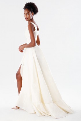Abito bianco in taffeta con rouches - Daphne - Vendita Drexcode - 2