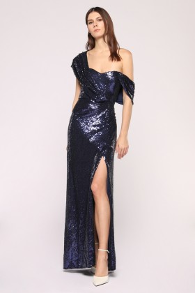 Abito in paillettes con spacco - Badgley Mischka - Vendita Drexcode - 1