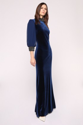 Abito in velluto con collo alto - Badgley Mischka - Vendita Drexcode - 2