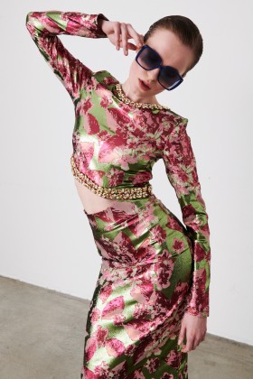 Crop top jacquard lamè - Nervi - Noleggio Drexcode - 2