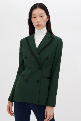Giacca verde doppiopetto in lana - Giuliette Brown - Noleggio Drexcode - 1