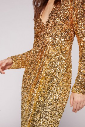 Abito in paillettes oro degradé - Badgley Mischka - Vendita Drexcode - 2