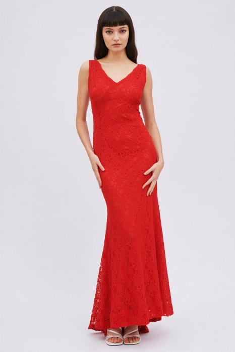 Abito rosso pizzo hotsell