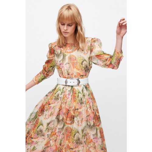 Noleggio Abbigliamento Firmato - Abito a fiori con trame oro e maniche - Piccione.Piccione - Drexcode -6
