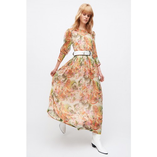 Noleggio Abbigliamento Firmato - Abito a fiori con trame oro e maniche - Piccione.Piccione - Drexcode -4