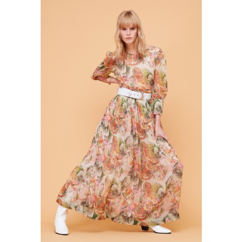 Noleggio Abbigliamento Firmato - Abito a fiori con trame oro e maniche - Piccione.Piccione - Drexcode -8