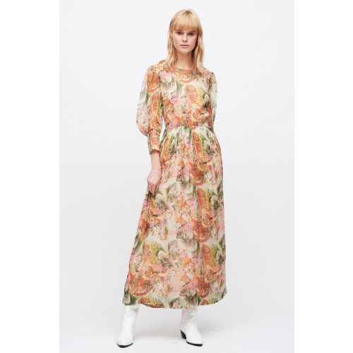 Noleggio Abbigliamento Firmato - Abito a fiori con trame oro e maniche - Piccione.Piccione - Drexcode -7