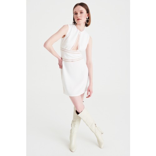 Noleggio Abbigliamento Firmato - Abito corto bianco con scollo profondo - Kathy Heyndels - Drexcode -1