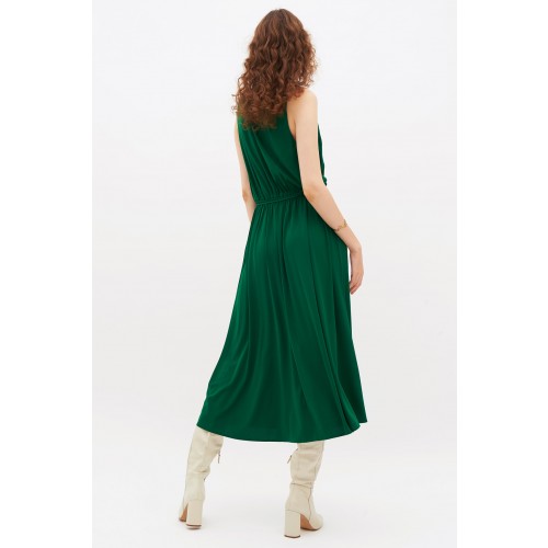 Vendita Abbigliamento Firmato - Abito verde con spacco - Halston - Drexcode5