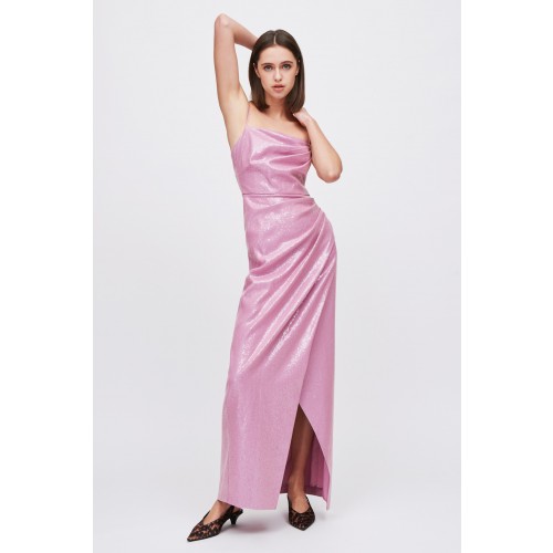 Vendita Abbigliamento Firmato - Abito rosa paillettes - Halston - Drexcode2