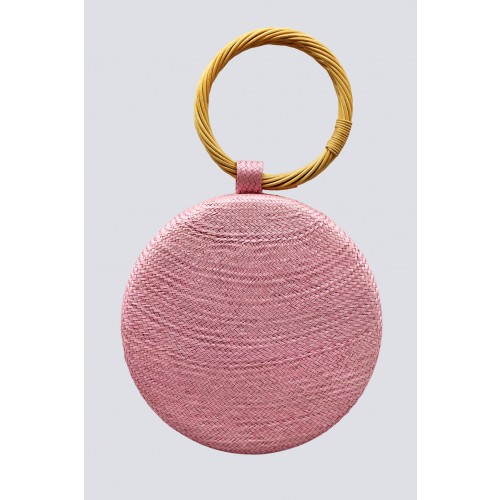 Vendita Abbigliamento Firmato - Clutch rosa con manico in vimini - Serpui - Drexcode1