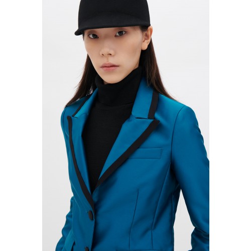 Noleggio Abbigliamento Firmato - Completo giacca e pantalone turchesi in satin - Giuliette Brown - Drexcode -6