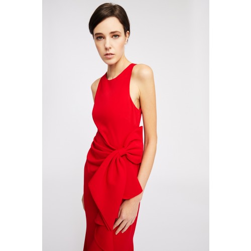 Vendita Abbigliamento Firmato - Abito rosso con rouches - Badgley Mischka - Drexcode2