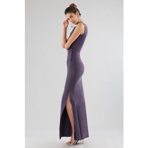 Vendita Abbigliamento Usato FIrmato - Abito prugna con drappeggi - Chiara Boni - Drexcode -16
