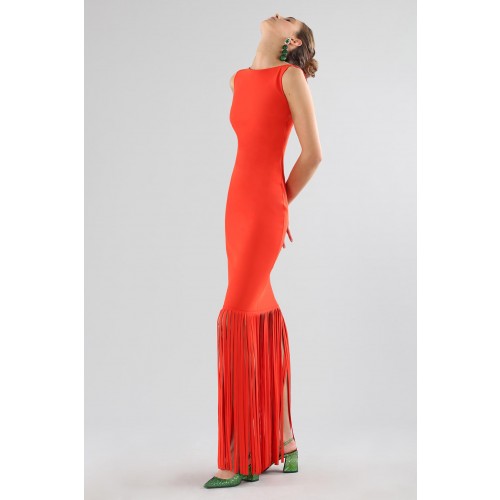 Vendita Abbigliamento Usato FIrmato - Abito rosso con frange - Chiara Boni - Drexcode -16