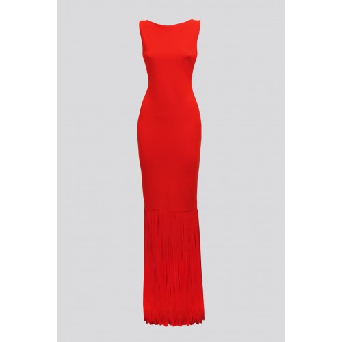 Vendita Abbigliamento Usato FIrmato - Abito rosso con frange - Chiara Boni - Drexcode -12