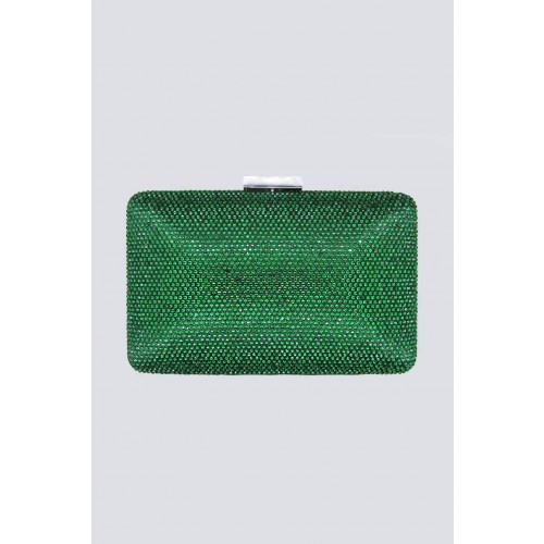 Noleggio Abbigliamento Firmato - Clutch piatta verde con strass - Anna Cecere - Drexcode -4