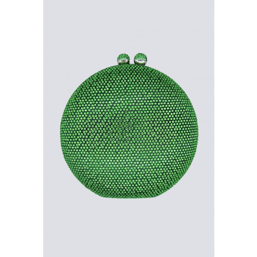 Noleggio Abbigliamento Firmato - Clutch tonda verde con pietre - Anna Cecere - Drexcode -3