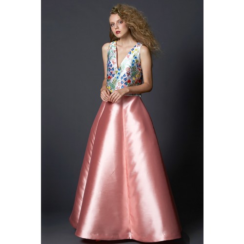 Noleggio Abbigliamento Firmato - Completo gonna rosa e top floreale in seta - Tube Gallery - Drexcode -4
