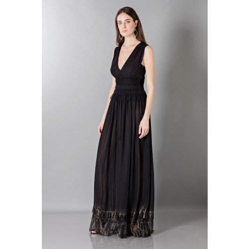 Noleggio Abbigliamento Firmato - Vestito nero lungo con scollo a V - Alberta Ferretti - Drexcode -4