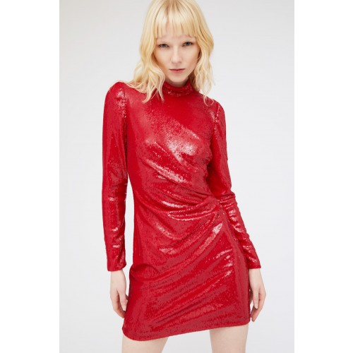 Vendita Abbigliamento Firmato - Miniabito paillettes rosso - Halston - Drexcode1