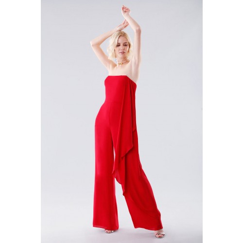 Vendita Abbigliamento Firmato - Jumpsuit rossa bustier - Halston - Drexcode4
