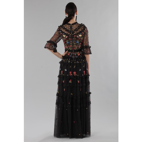 Noleggio Abbigliamento Firmato - Abito lungo nero in tulle con decori floreali - Needle&Thread - Drexcode -19