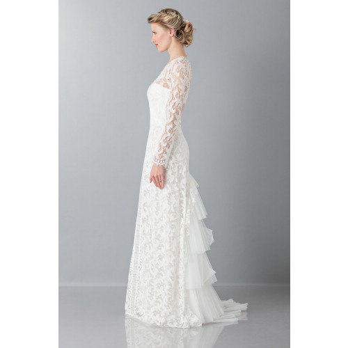Noleggio Abbigliamento Firmato - Abito da sposa in pizzo con strascico - Alberta Ferretti - Drexcode -3