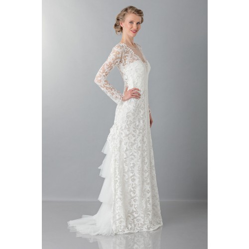Noleggio Abbigliamento Firmato - Abito da sposa in pizzo con strascico - Alberta Ferretti - Drexcode -6