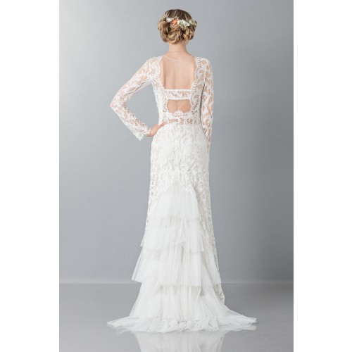Noleggio Abbigliamento Firmato - Abito da sposa in pizzo con strascico - Alberta Ferretti - Drexcode -4