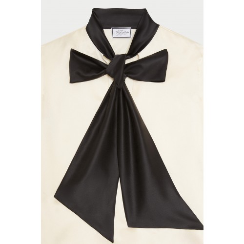 Vendita Abbigliamento Firmato - Camicia bianca in seta con fiocco nero - Redemption - Drexcode8