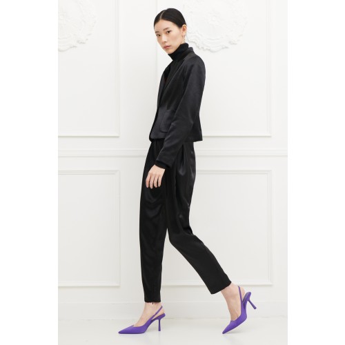 Noleggio Abbigliamento Firmato - Completo lucido nero con giacca e pantalone - Giuliette Brown - Drexcode -7