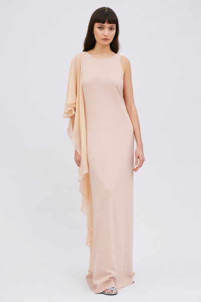 Abito cipria con chiffon