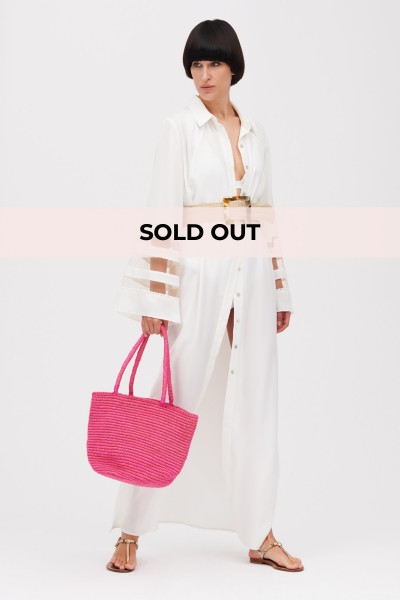 Borsa in paglia fucsia