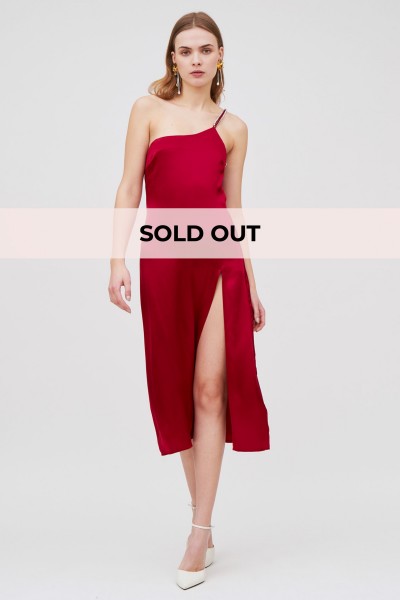 Abito monospalla rosso