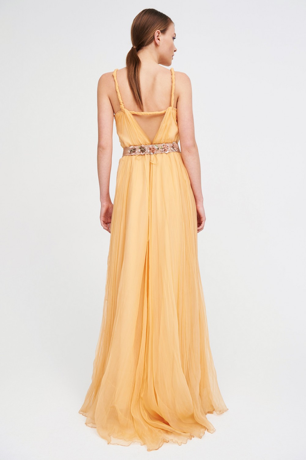 Peach sales chiffon dress