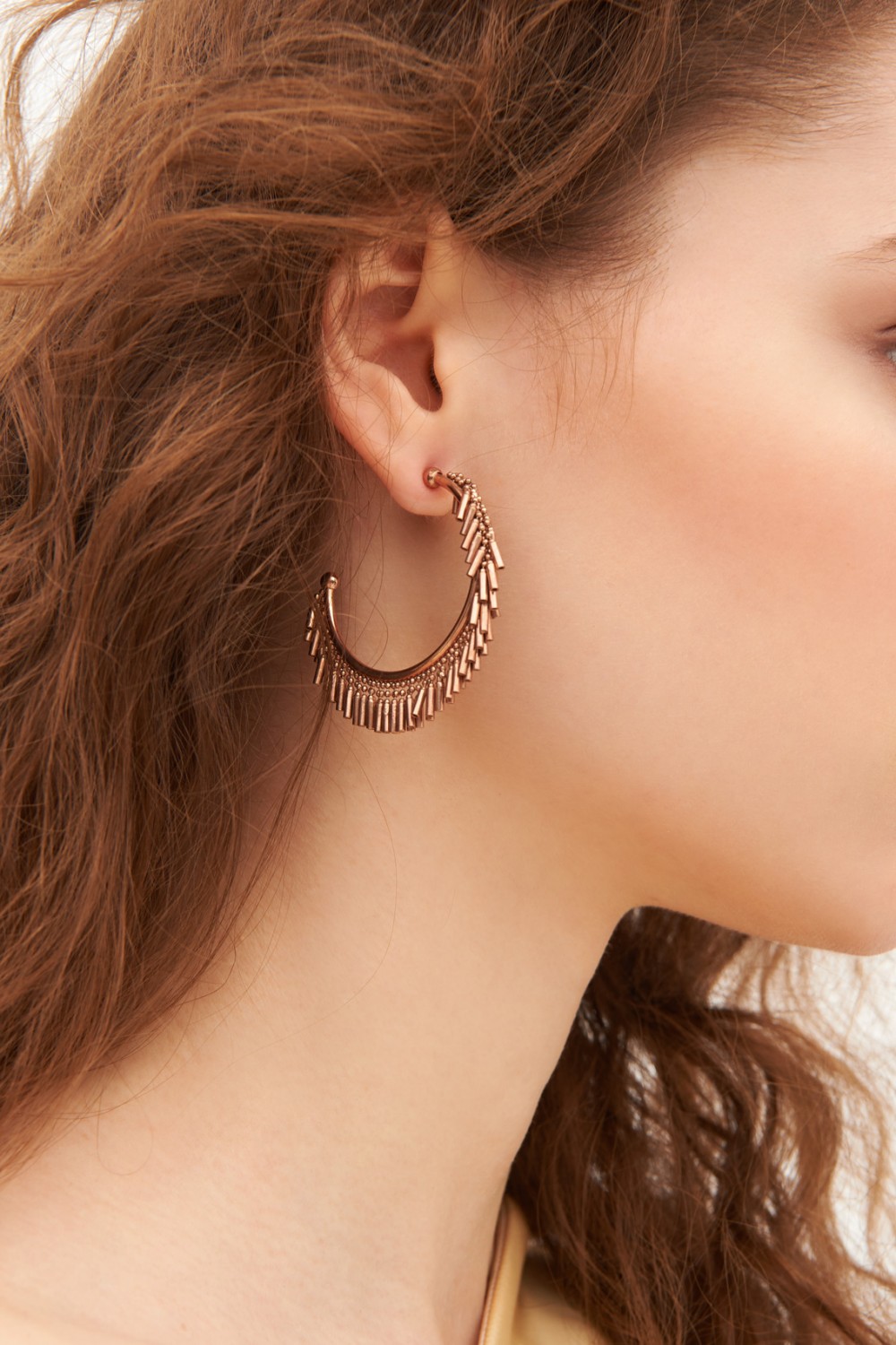 Long silver multi-pendent earrings